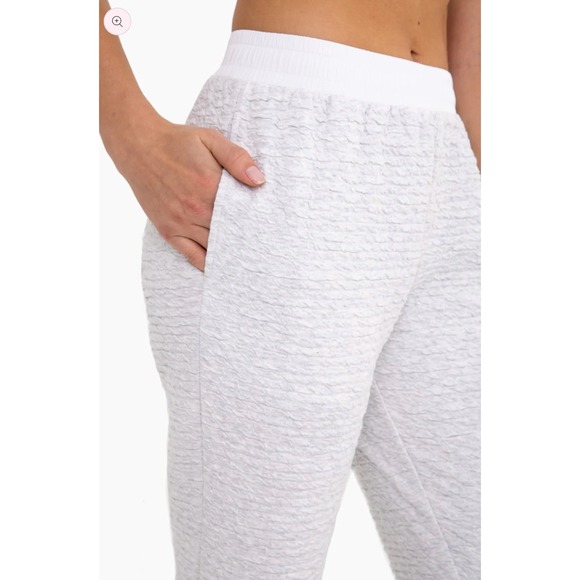 Mono B Textured Joggers Sweatpants Misty Grey Medium NWT - Picture 3 of 9